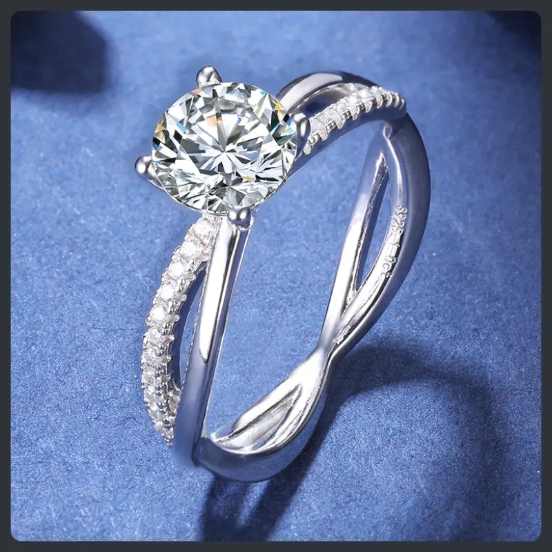 Custom Adjustable ZC Engagement Ring silver plated 316L