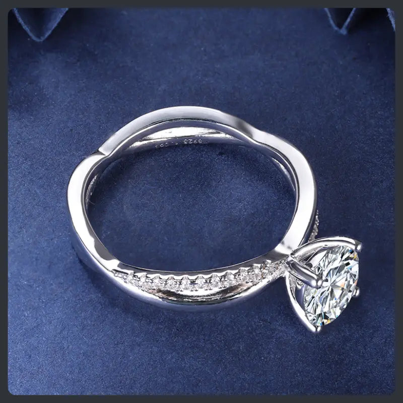 Custom Adjustable ZC Engagement Ring silver plated 316L Secondary image