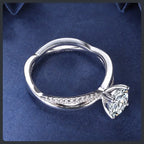 Custom Adjustable ZC Engagement Ring silver plated 316L
