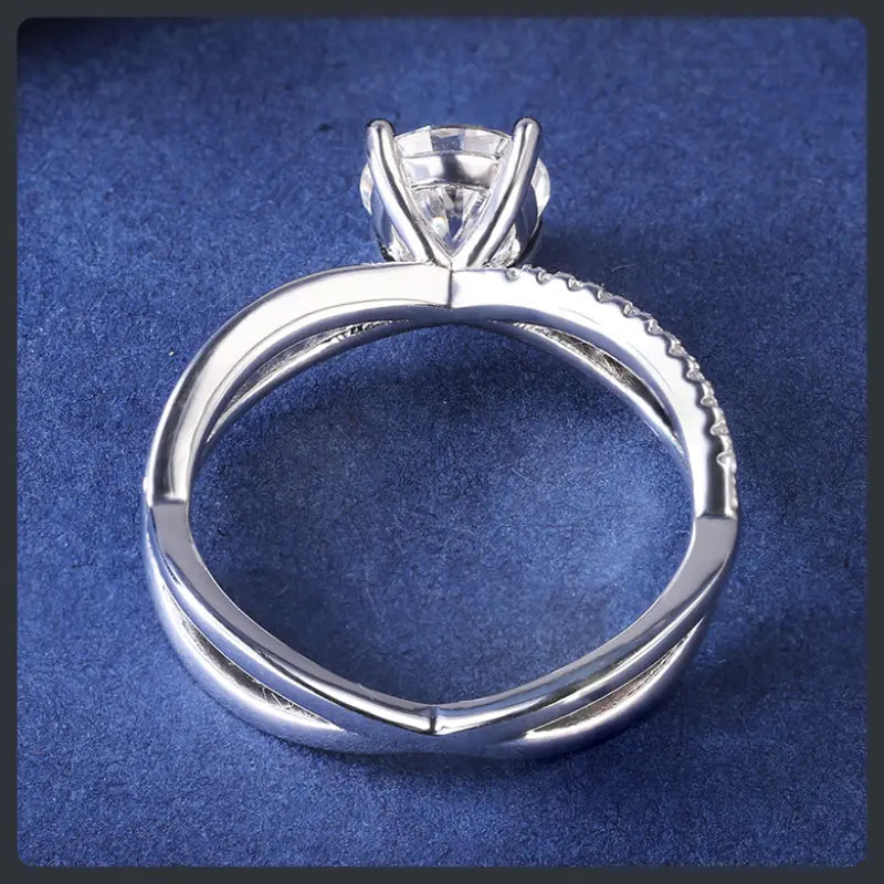 Custom Adjustable ZC Engagement Ring silver plated 316L