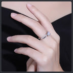 Custom Adjustable ZC Engagement Ring silver plated 316L