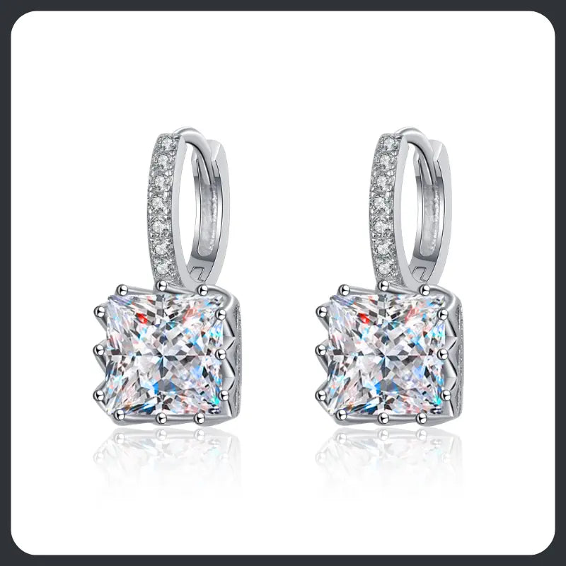 Silver Plated 316L Hoop Earrings with ZC Accents