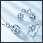 Sky Blue ZC Jewelry Set silver plated 316L