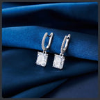 Silver Plated 316L Square Cut Stud Earrings with ZC Shine