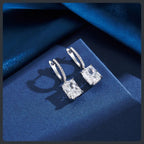 Silver Plated 316L Square Cut Stud Earrings with ZC Shine
