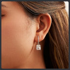 Silver Plated 316L Square Cut Stud Earrings with ZC Shine