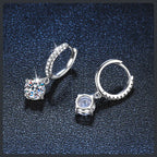 Silver Plated 316L Drop Earrings with ZC Four‑Claw Accents