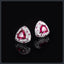 Silver Plated 316L Triangle Stud Earrings with ZC Accent
