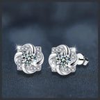 Windmill Halo ZC Stud Earrings sterling silver 925 plated 316L