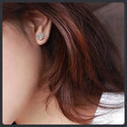 Windmill Halo ZC Stud Earrings sterling silver 925 plated 316L