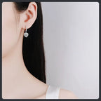Heart ZC Drop Huggie Earrings sterling silver 925 plated 316L
