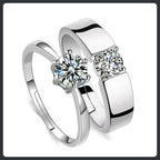 Adjustable Couple ZC Rings silver plated 316L