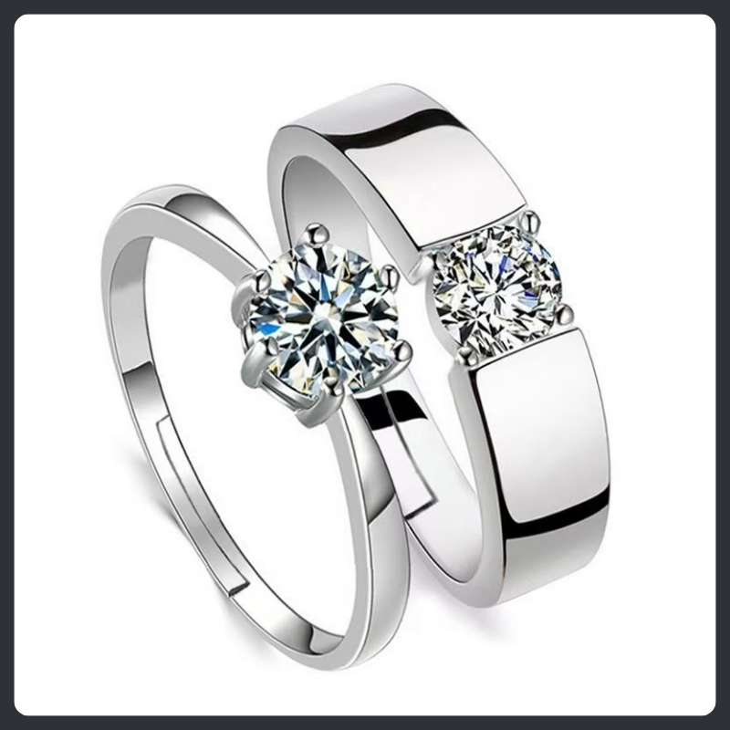 Adjustable Couple ZC Rings sterling silver 925 plated 316L