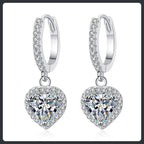 Heart ZC Drop Huggie Earrings sterling silver 925 plated 316L