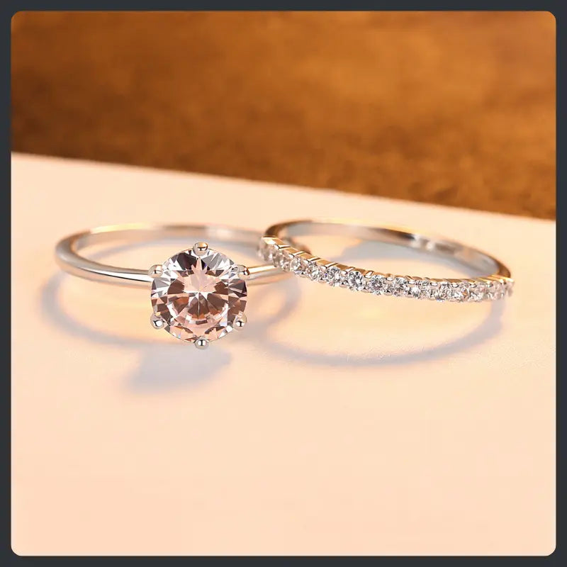 Twin ZC Wedding Rings silver plated 316L