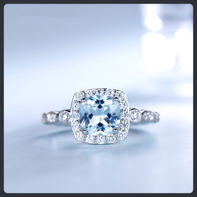 Sky Blue ZC Jewelry Set sterling silver 925 plated 316L