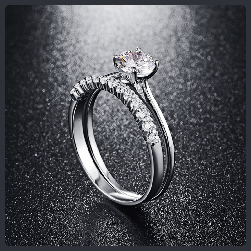 Twin ZC Wedding Rings sterling silver 925 plated 316L