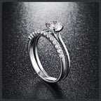 Twin ZC Wedding Rings silver plated 316L