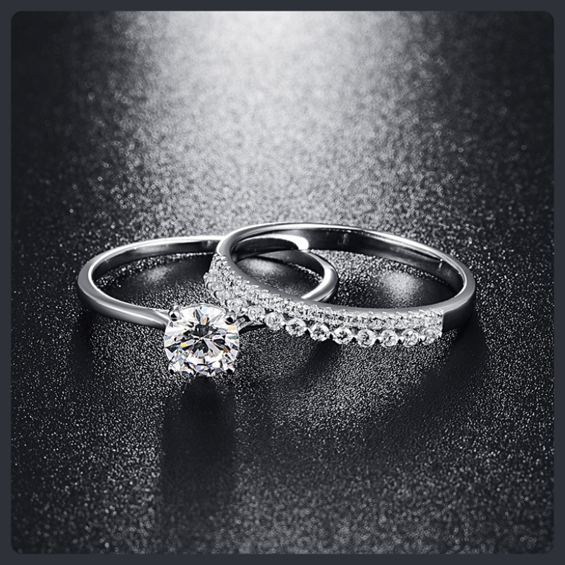 Twin ZC Wedding Rings sterling silver 925 plated 316L Main image