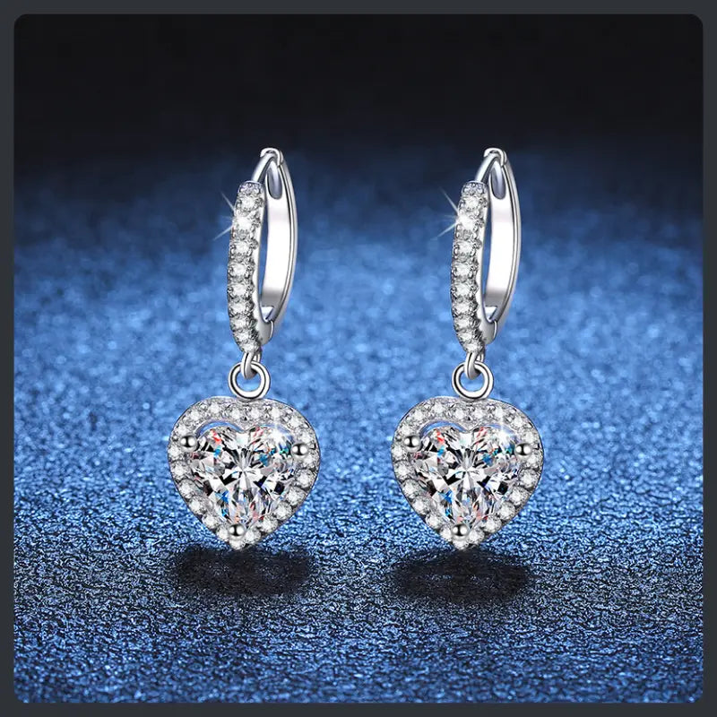 Heart ZC Drop Huggie Earrings sterling silver 925 plated 316L Secondary image