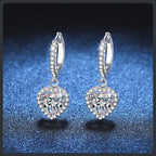 Heart ZC Drop Huggie Earrings sterling silver 925 plated 316L