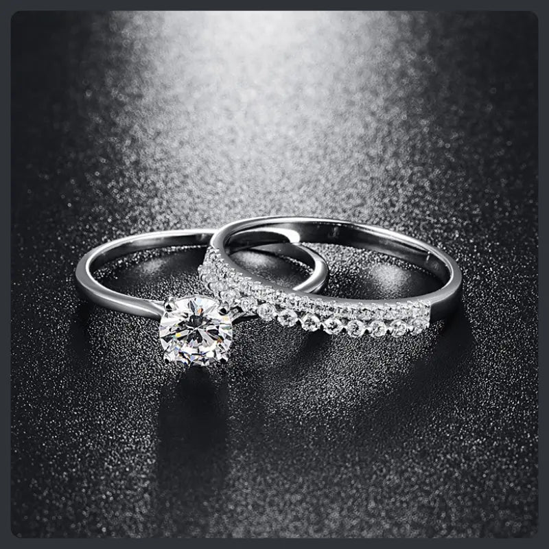 Twin ZC Wedding Rings silver plated 316L