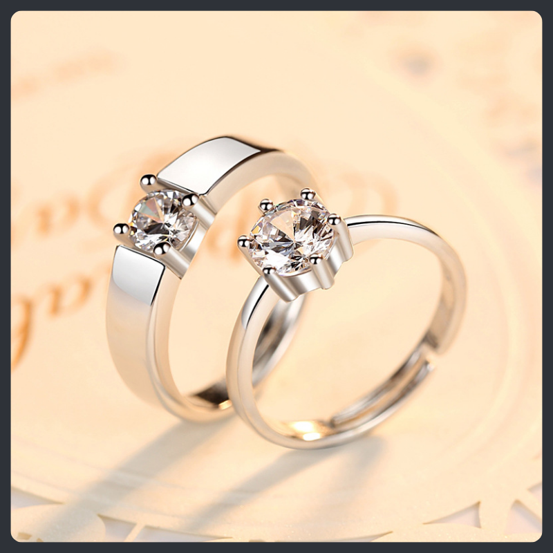 Adjustable Couple ZC Rings sterling silver 925 plated 316L Secondary image