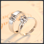 Adjustable Couple ZC Rings sterling silver 925 plated 316L
