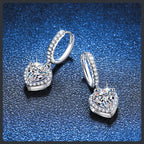 Heart ZC Drop Huggie Earrings sterling silver 925 plated 316L