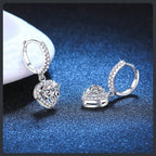 Heart ZC Drop Huggie Earrings sterling silver 925 plated 316L