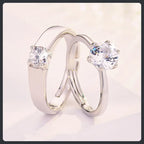 Adjustable Couple ZC Rings silver plated 316L