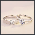 Adjustable Couple ZC Rings silver plated 316L