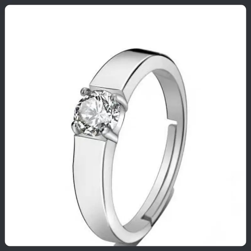 Adjustable Couple ZC Rings silver plated 316L