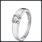 Adjustable Couple ZC Rings silver plated 316L