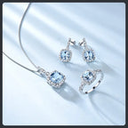 Sky Blue ZC Jewelry Set silver plated 316L