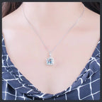 Sky Blue ZC Jewelry Set silver plated 316L