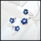Flower Cluster ZC Jewelry Set sterling silver 925 plated 316L