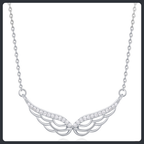 Angel Wings ZC Pendant Necklace sterling silver 925 plated 316L