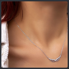 Angel Wings ZC Pendant Necklace sterling silver 925 plated 316L