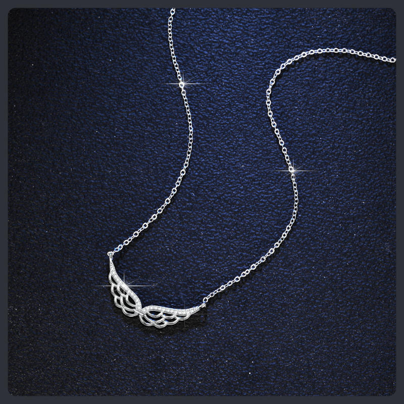 Angel Wings ZC Pendant Necklace sterling silver 925 plated 316L Secondary image
