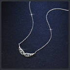 Angel Wings ZC Pendant Necklace sterling silver 925 plated 316L