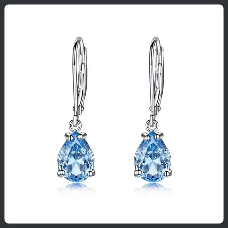 Blue ZC Jewelry Set silver plated 316L
