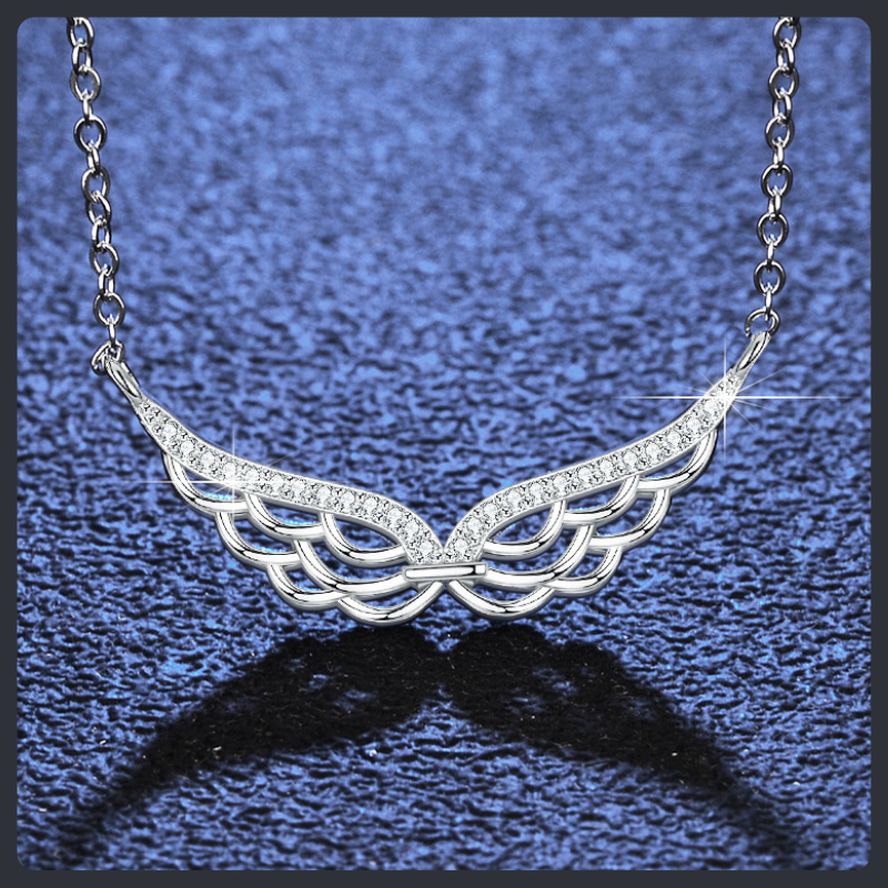 Angel Wings ZC Pendant Necklace sterling silver 925 plated 316L