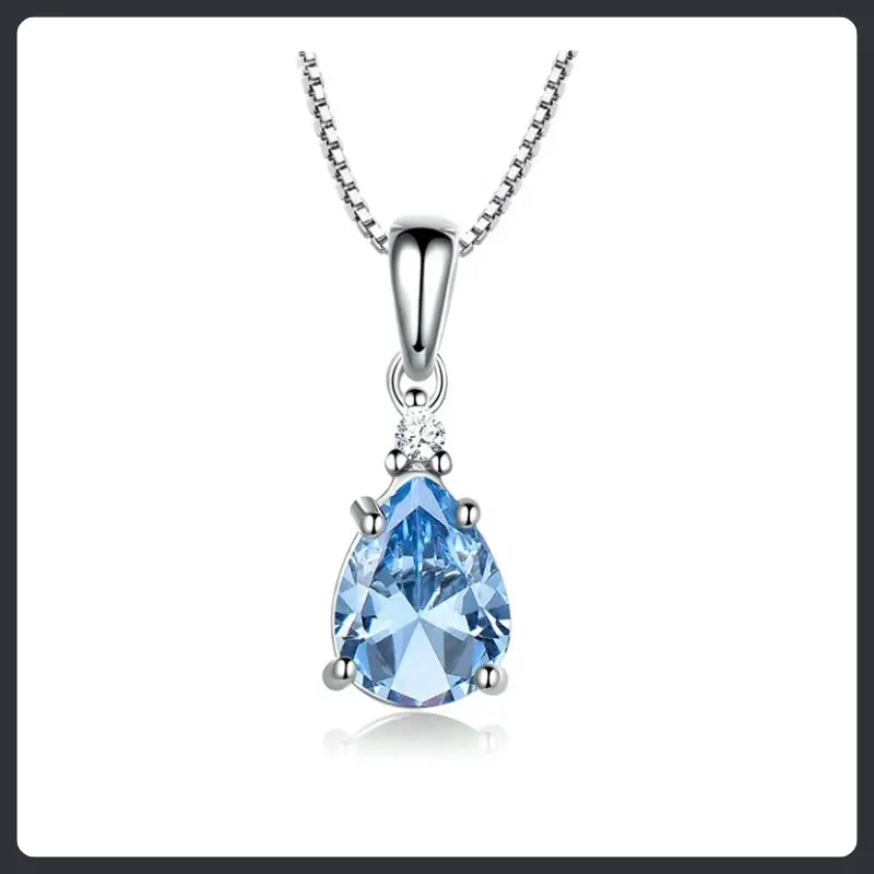 Blue ZC Jewelry Set silver plated 316L