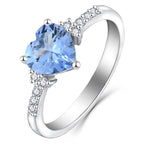 Blue Heart ZC Ring sterling silver 925 plated 316L