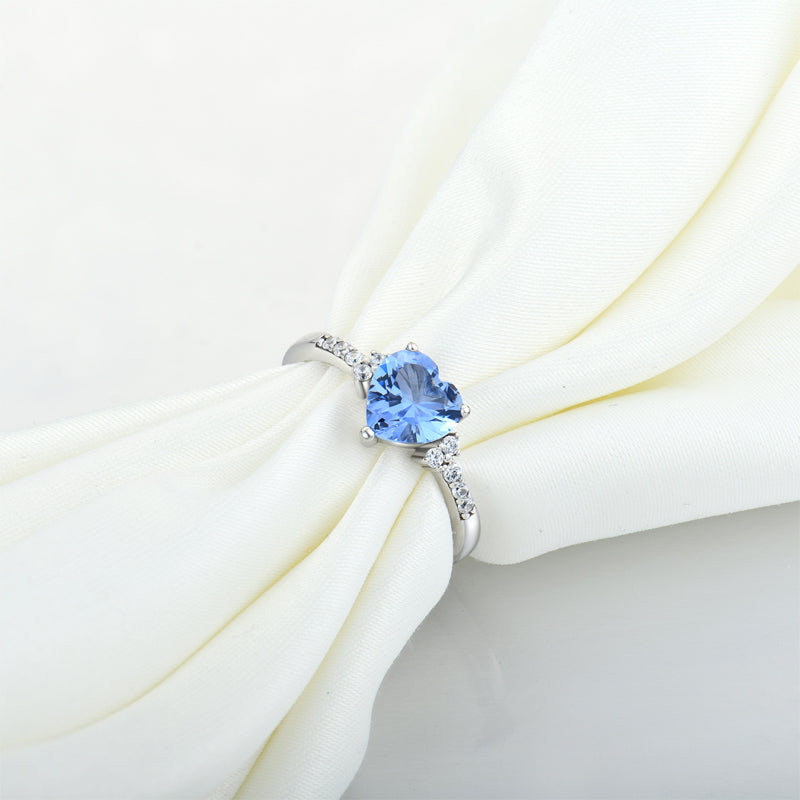 Blue Heart ZC Ring sterling silver 925 plated 316L Secondary image