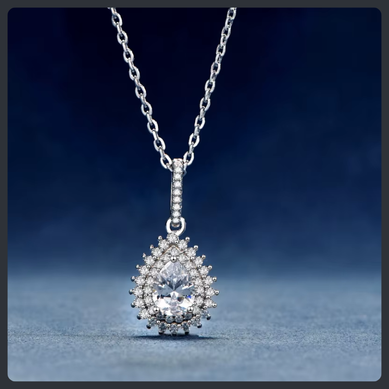 Pear Shape ZC Jewelry Set sterling silver 925 plated 316L