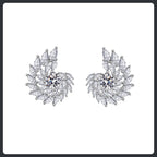 Swirl Design ZC Stud Earrings sterling silver 925 plated 316L