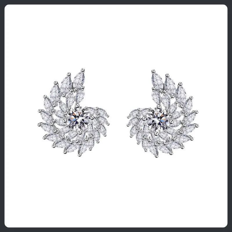 Swirl Design ZC Stud Earrings sterling silver 925 plated 316L