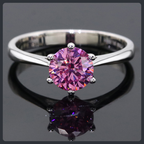 Romantic Pink Round ZC Ring sterling silver 925 plated 316L